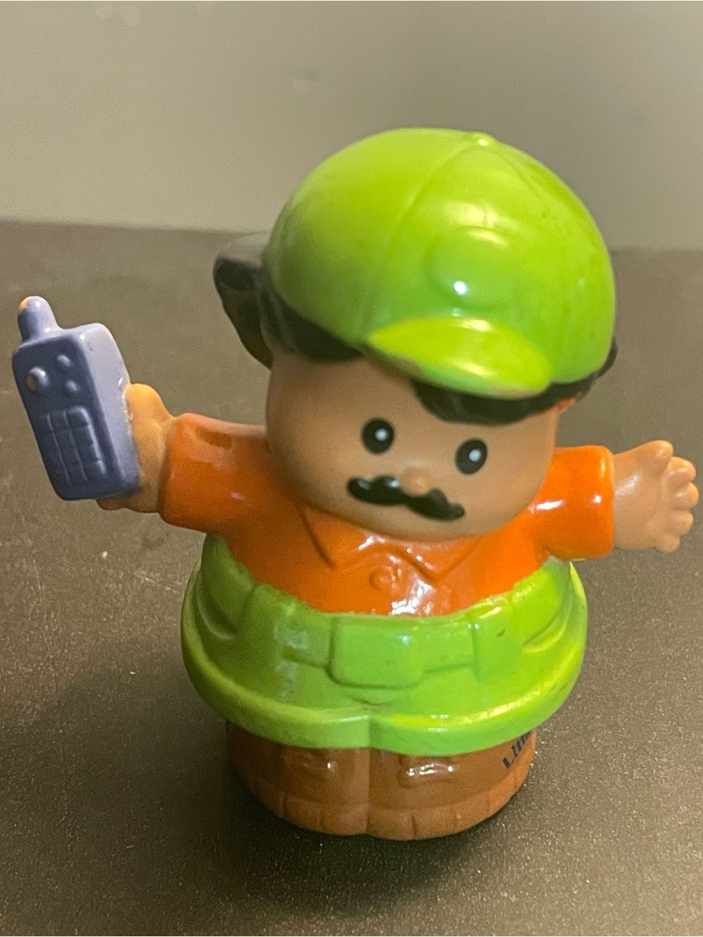 Little people chubby Green and Orange Figure Toy with walkie talkie
